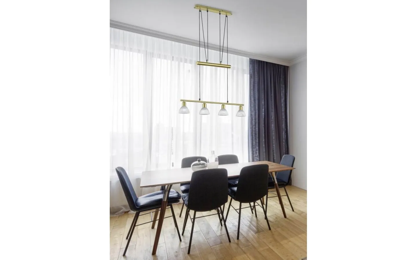 Avlånga Taklampor<Trio Lighting Levisto Takpendel 4-delad E14 matt mässing