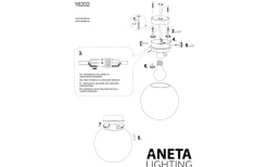Badrumslampor Tak<Aneta Lido Plafond 20cm Krom/Opalvit IP23