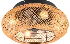 Takfläktar<Reality Lillesand Takfläkt 50cm 4xE27 brun/pappersgarn