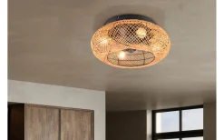 Takfläktar<Reality Lillesand Takfläkt 50cm 4xE27 brun/pappersgarn