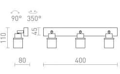 Badrumslampor Vägg|Badrumslampor Tak<Rendl Linn III Takspotlight 40cm Krom/Opal IP44
