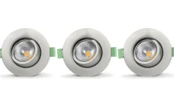 Infällda Spotlights Utomhus|230V Led Spotlights<Llitt Lisa 230V Spotlight 3000K 5,5W 3-pack Borstad Stål IP65