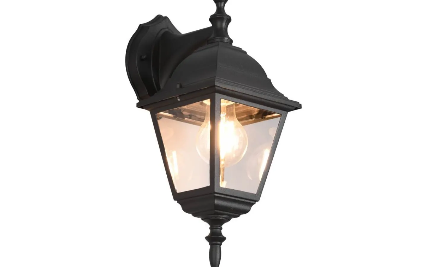 Vägglyktor<Trio Lighting Livenza Vägglampa E27 mattsvart lykta nedåtriktad IP44