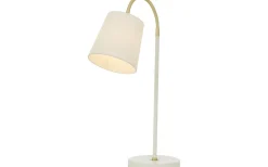 Skrivbordslampor<Aneta Ljusdal Bordslampa 49cm Vit/Matt Mässing