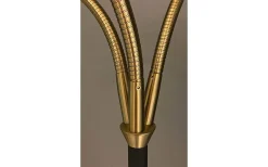 Golvfötter|Golvläslampor<Aneta Ljusdal Golvfot 140cm 3L Svart/Matt Mässing Ex. Lampskärmar