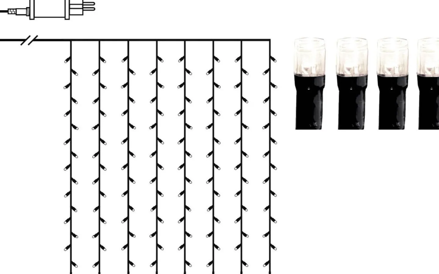 Crispy Ice White Ljusslingor (3000K)<Star Trading Ljusgardin Crispy Ice White 1,3x2m 120LED IP44