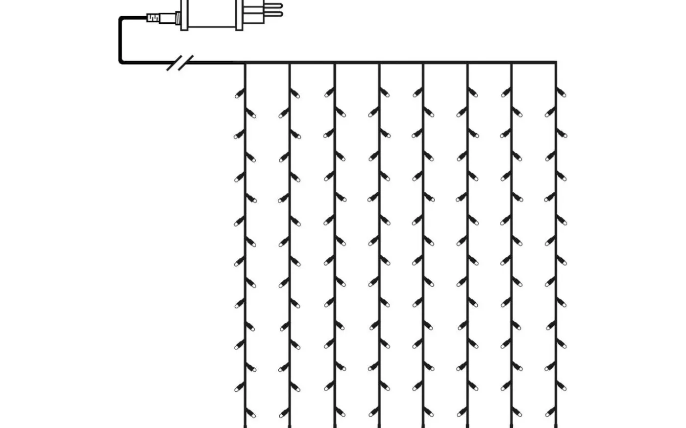 Ljusgardin Golden Warm White 1,3x2m 120LED IP44