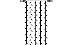 Ljusgardin System Decor 1x2m Varmvit Svart Kabel