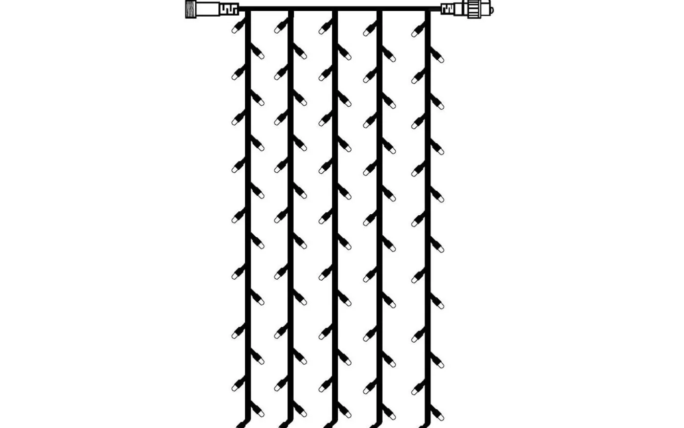 Ljusgardin System Decor 1x2m Varmvit Svart Kabel