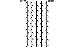 Star Trading Ljusgardin System Decor 1x2m Varmvit Svart Kabel* System Decor Startrading