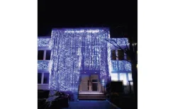 Ljusgardin System LED 1x2m Kallvit Svart Kabel