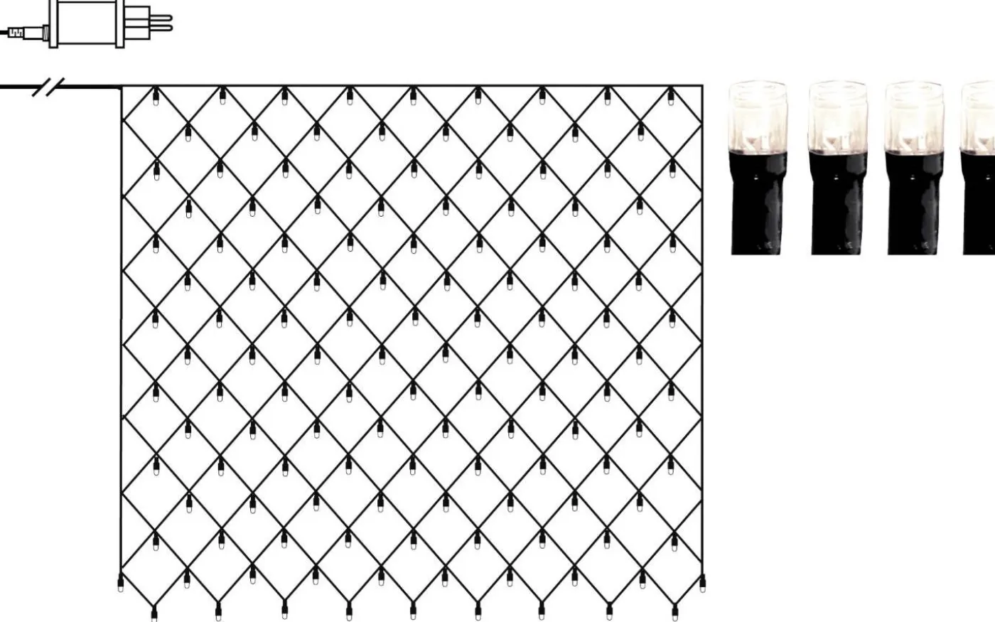 Ljusnät Crispy Ice White 2x2m 160LED IP44