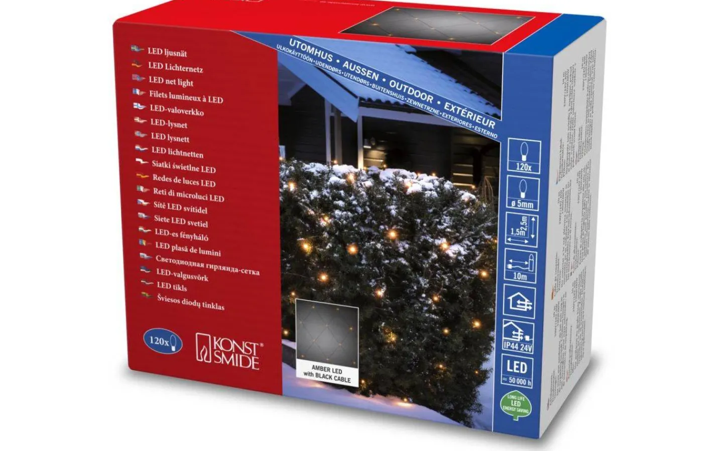 Ljusnät<Konstsmide Ljusnät 2,5x1,5m Amber IP44