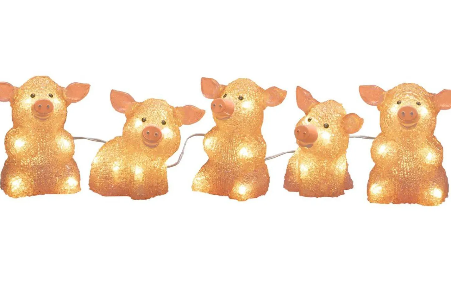 Julpynt Utomhus|Utomhusdekorationer<Konstsmide Ljusslinga Grisar 4m Rosa IP44