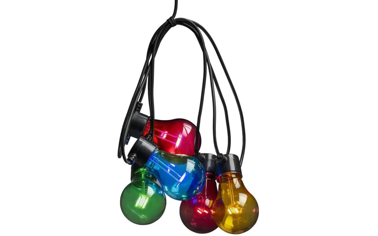 Konstsmide Ljusslinga Batteridriven 5L Svart Med Timer 2m Multi* Batterislingor Utomhus|Batterislingor Utomhus