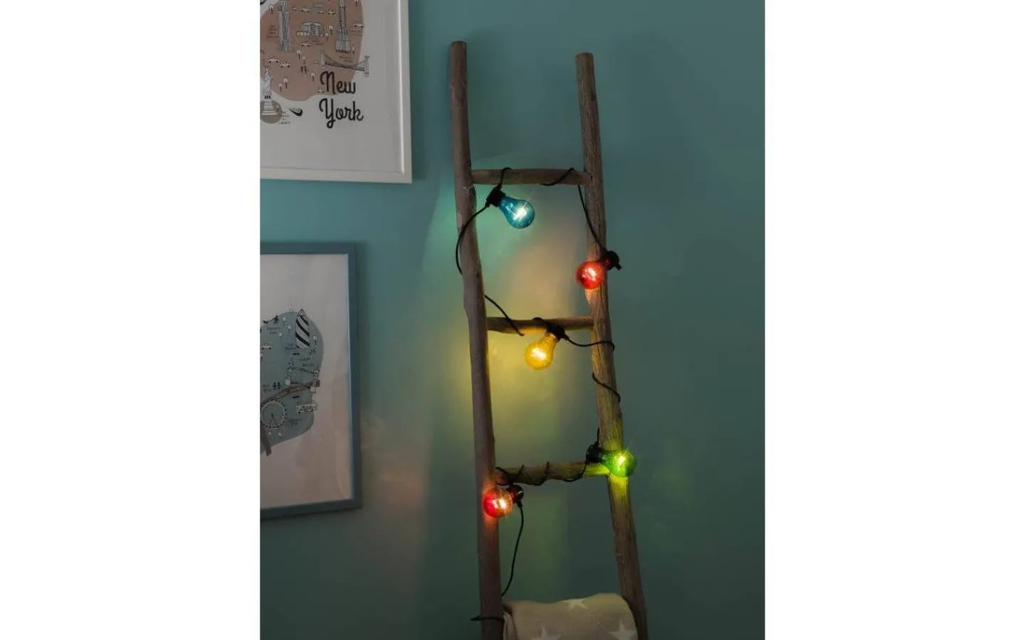 Konstsmide Ljusslinga Batteridriven 5L Svart Med Timer 2m Multi* Batterislingor Utomhus|Batterislingor Utomhus