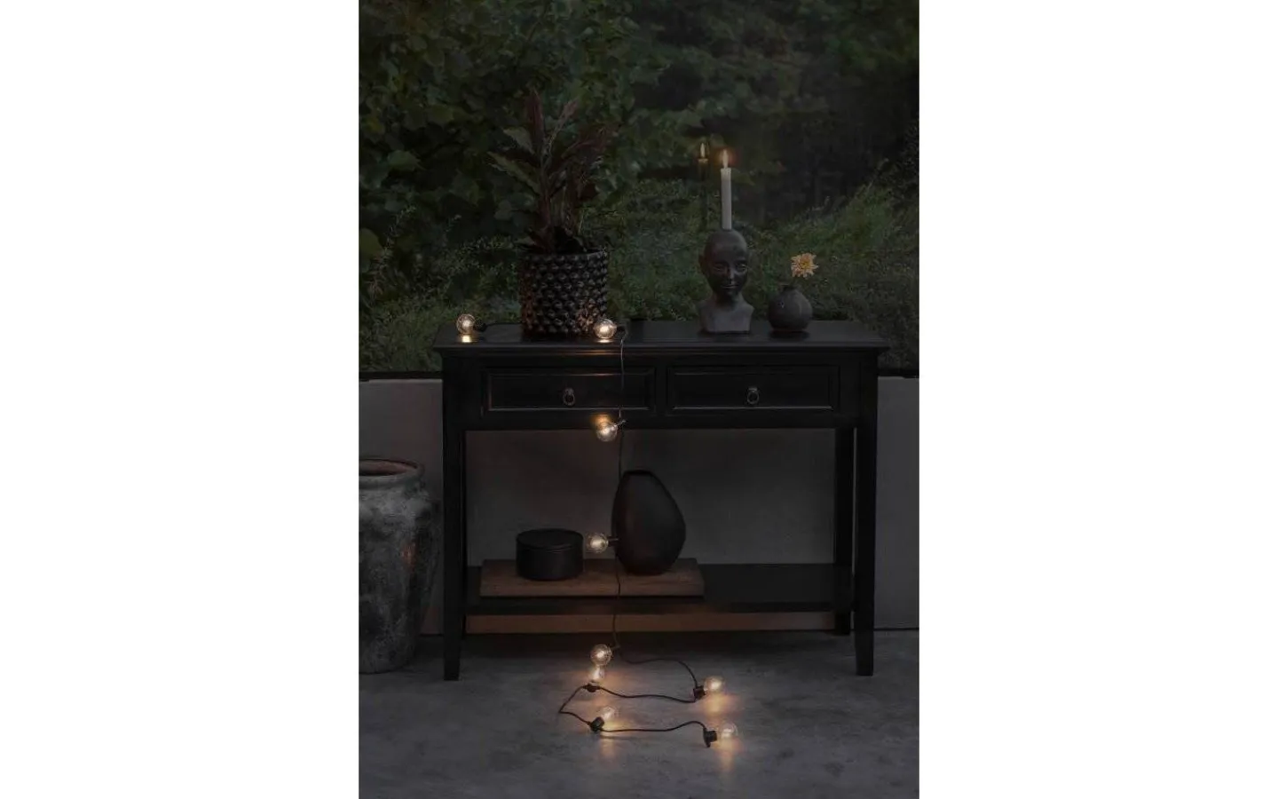 Konstsmide Ljusslinga Batteridriven 10L Svart Med Timer 2,25m EVV* Batterislingor Utomhus|Batterislingor Utomhus