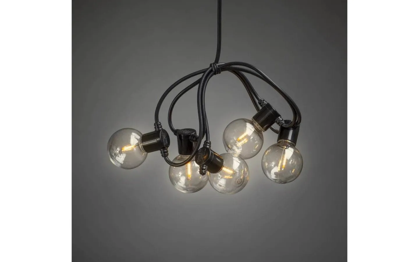 Konstsmide Ljusslinga Batteridriven 10L Svart Med Timer 2,25m EVV* Batterislingor Utomhus|Batterislingor Utomhus