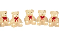 Julpynt Utomhus|Utomhusdekorationer<Konstsmide Ljusslinga Björnar 4m Vit/Röd IP44