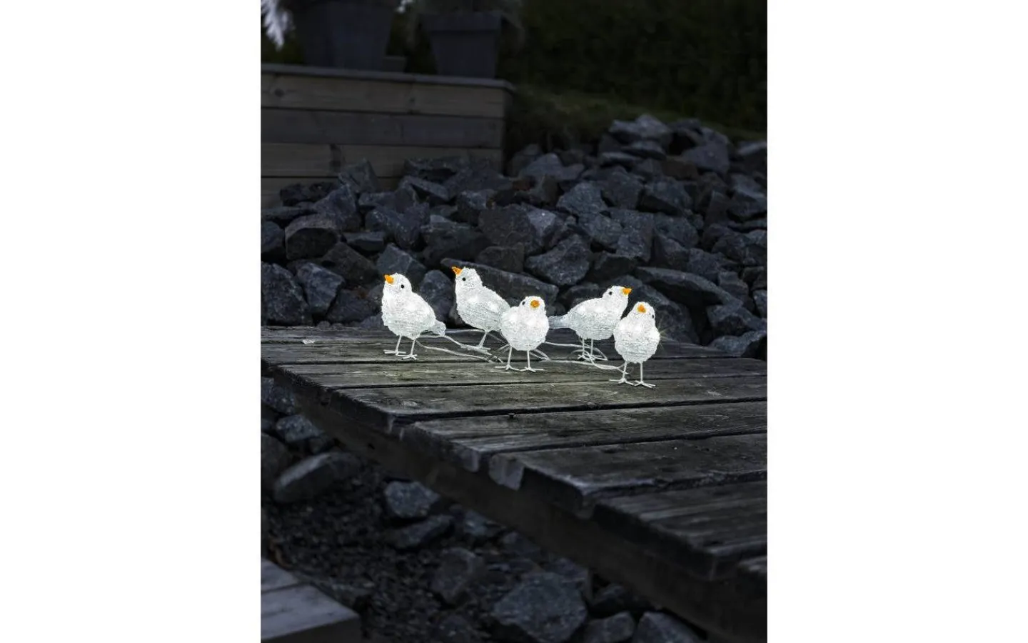 Julpynt Utomhus|Utomhusdekorationer<Konstsmide Ljusslinga Fåglar 4m Neutralvit IP44