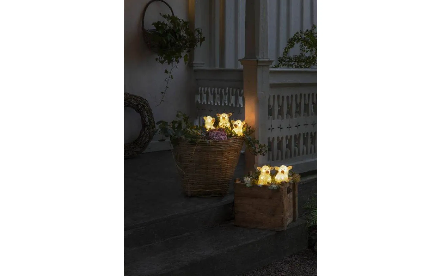 Konstsmide Ljusslinga Grisar 4m Vit IP44* Julpynt Utomhus|Utomhusdekorationer