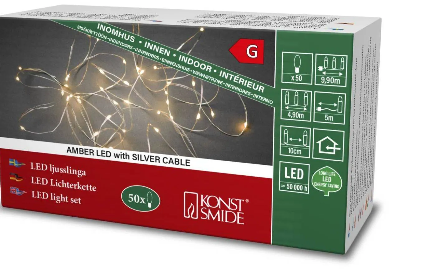 Ljusslinga Micro LED 4,9m Amber