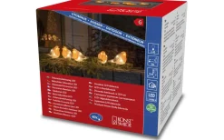 Konstsmide Ljusslinga Rödhakar 4m Varmvita LED IP44* Julpynt Utomhus|Utomhusdekorationer