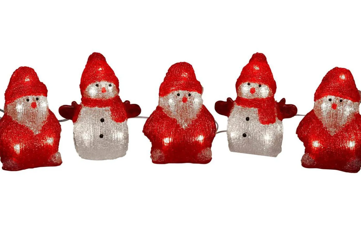 Ljusslinga Snögubbar& Tomtar 5-Pack IP44