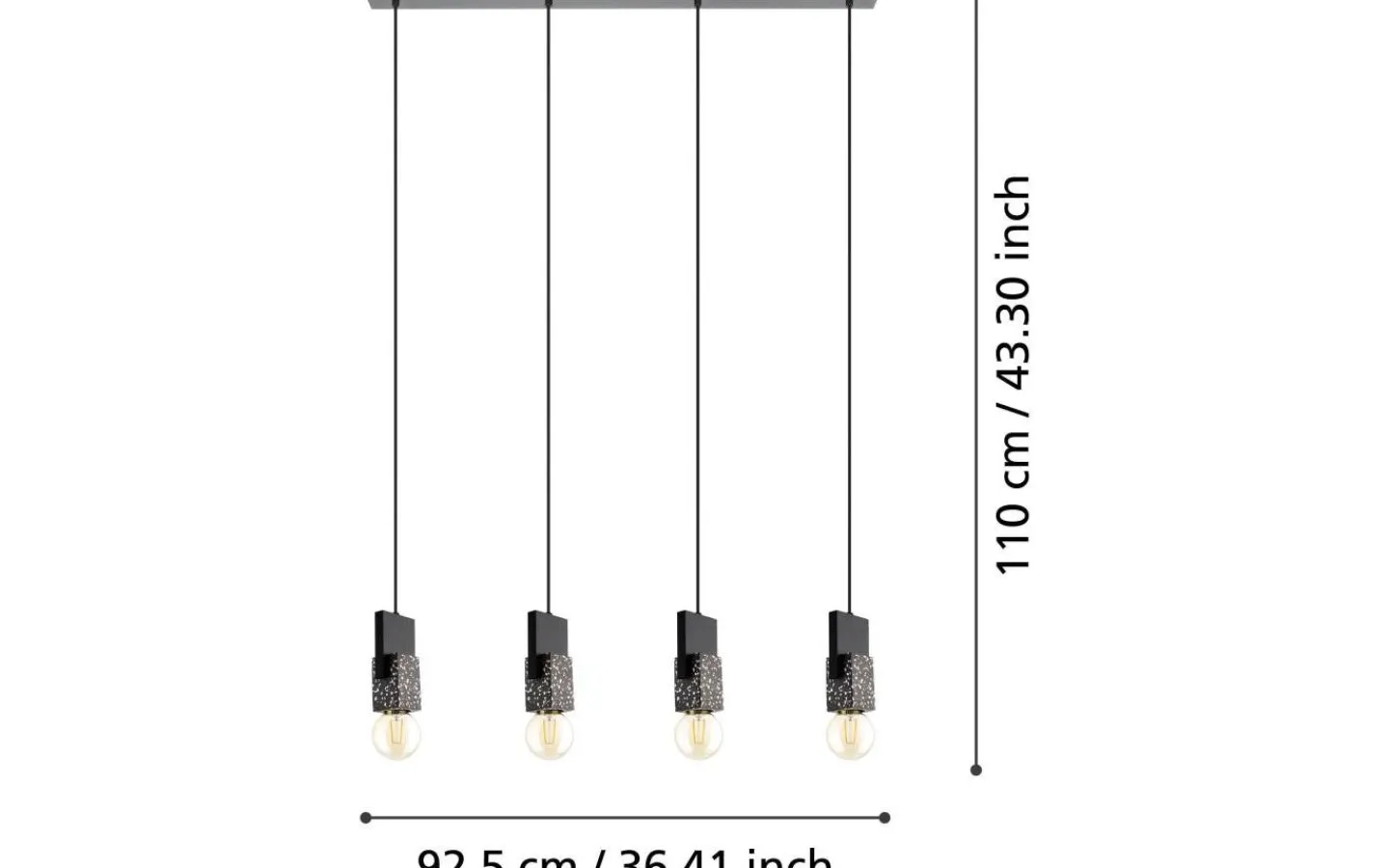 Eglo Lobatia Taklampa 93cm Svart* Avlånga Taklampor