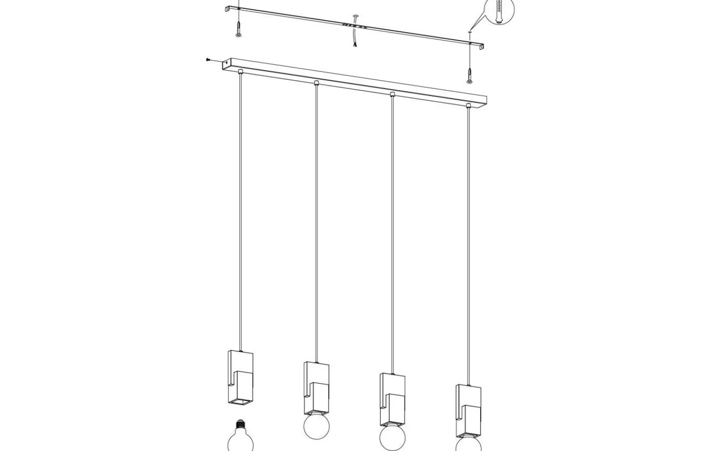 Eglo Lobatia Taklampa 93cm Svart* Avlånga Taklampor