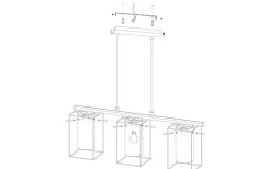 Avlånga Taklampor<Eglo Loncino 1 Taklampa 75cm Krom