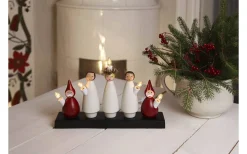 Star Trading Luciakör Adventsljusstake Röd/Vit 22cm* Visa Alla Adventsljusstakar|Adventsljusstakar 0-30 Cm