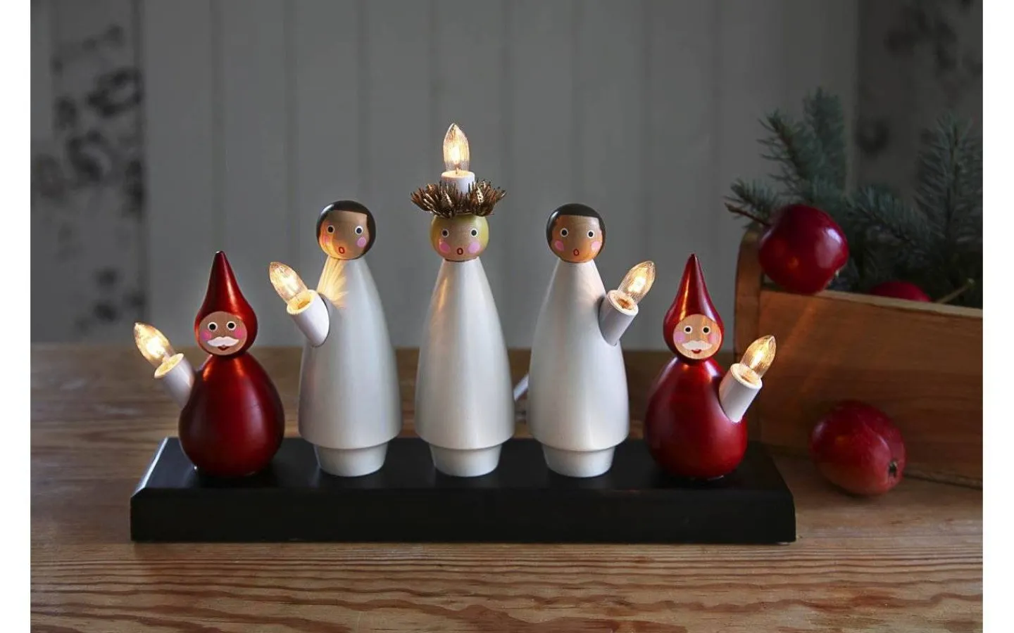 Star Trading Luciakör Adventsljusstake Röd/Vit 22cm* Visa Alla Adventsljusstakar|Adventsljusstakar 0-30 Cm