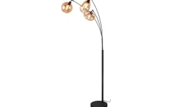 Trio Lighting Lumina Golvlampa 3-delad E14 matt svart/bärnsten* Golvlampor|Golvläslampor