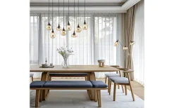 Trio Lighting Lumina Golvlampa 3-delad E14 matt svart/bärnsten* Golvlampor|Golvläslampor