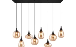 Avlånga Taklampor<Trio Lighting Lumina Takpendel 8-delad E14 matt svart/bärnsten