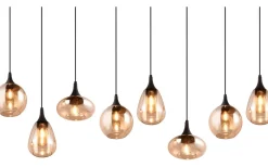 Avlånga Taklampor<Trio Lighting Lumina Takpendel 8-delad E14 matt svart/bärnsten