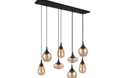 Avlånga Taklampor<Trio Lighting Lumina Takpendel 8-delad E14 matt svart/bärnsten