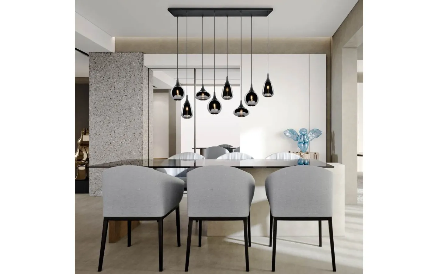 Avlånga Taklampor<Trio Lighting Lumina Takpendel 8-delad E14 mattsvart