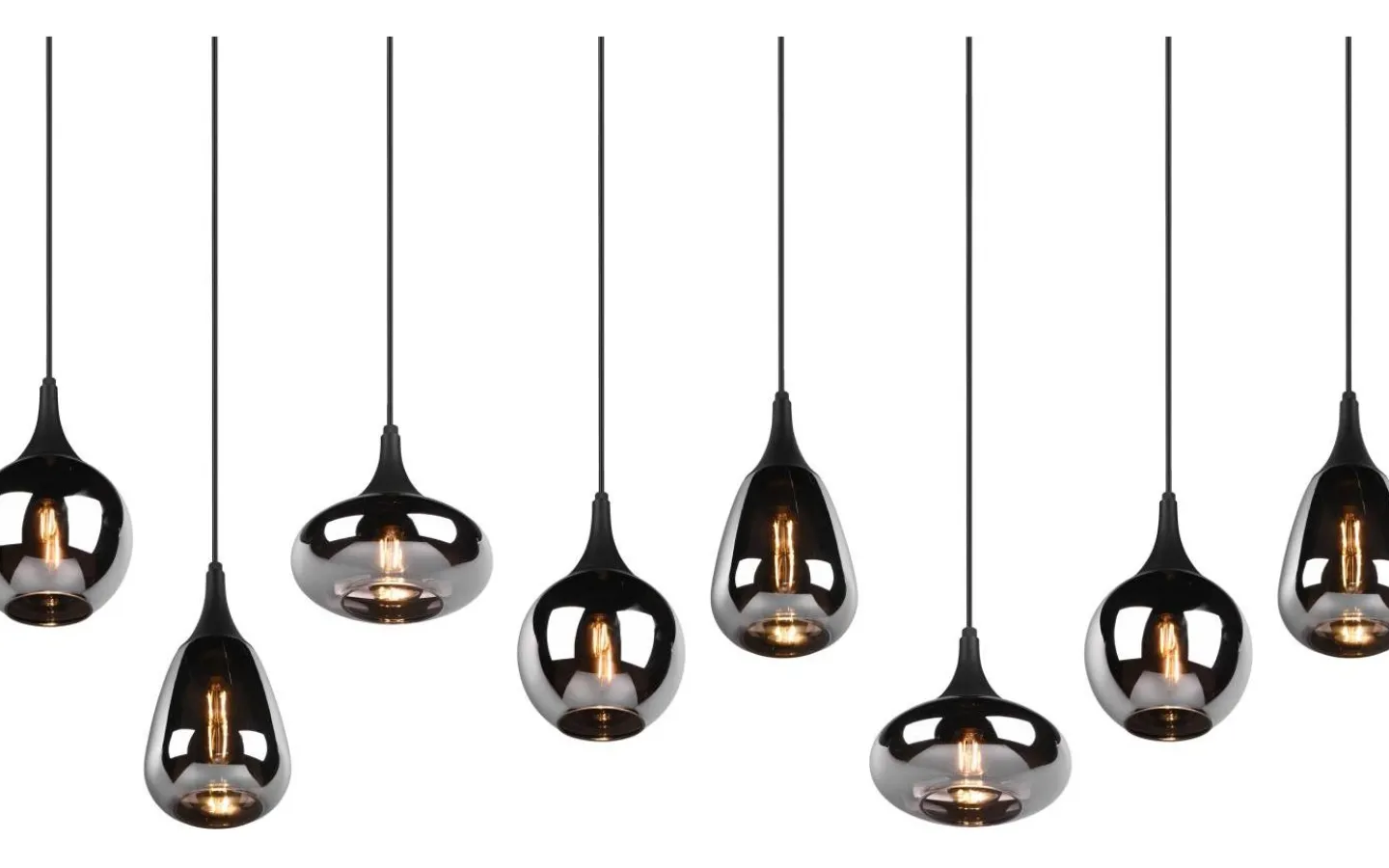 Avlånga Taklampor<Trio Lighting Lumina Takpendel 8-delad E14 mattsvart