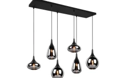 Trio Lighting Lumina Takpendel 6-delad E14 mattsvart* Avlånga Taklampor