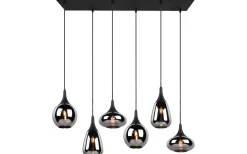 Trio Lighting Lumina Takpendel 6-delad E14 mattsvart* Avlånga Taklampor