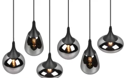 Trio Lighting Lumina Takpendel 6-delad E14 mattsvart* Avlånga Taklampor