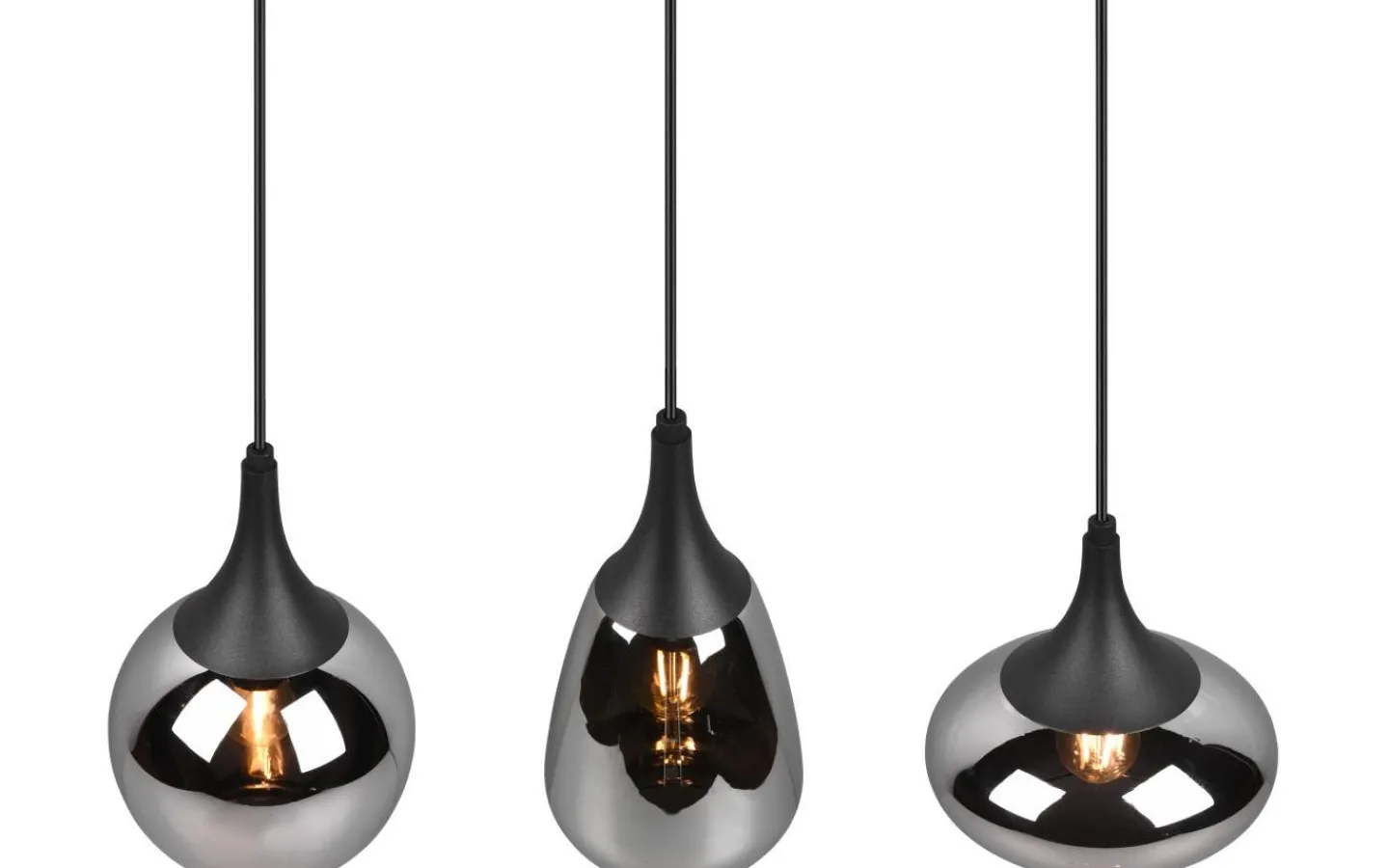 Avlånga Taklampor<Trio Lighting Lumina Takpendel 3-delad E14 mattsvart