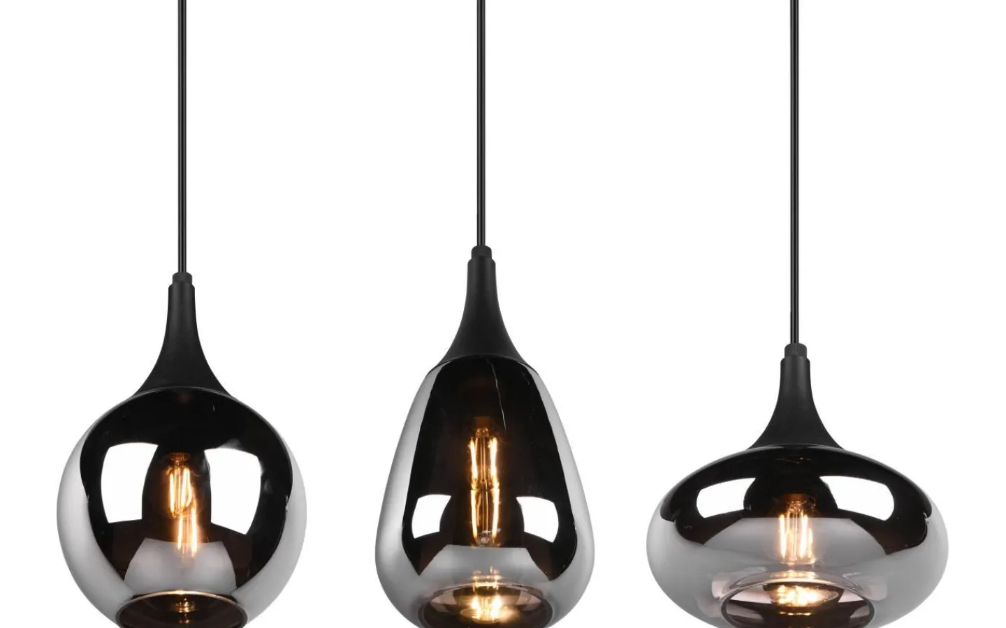 Avlånga Taklampor<Trio Lighting Lumina Takpendel 3-delad E14 mattsvart