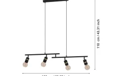 Lurone Taklampa 100cm Svart