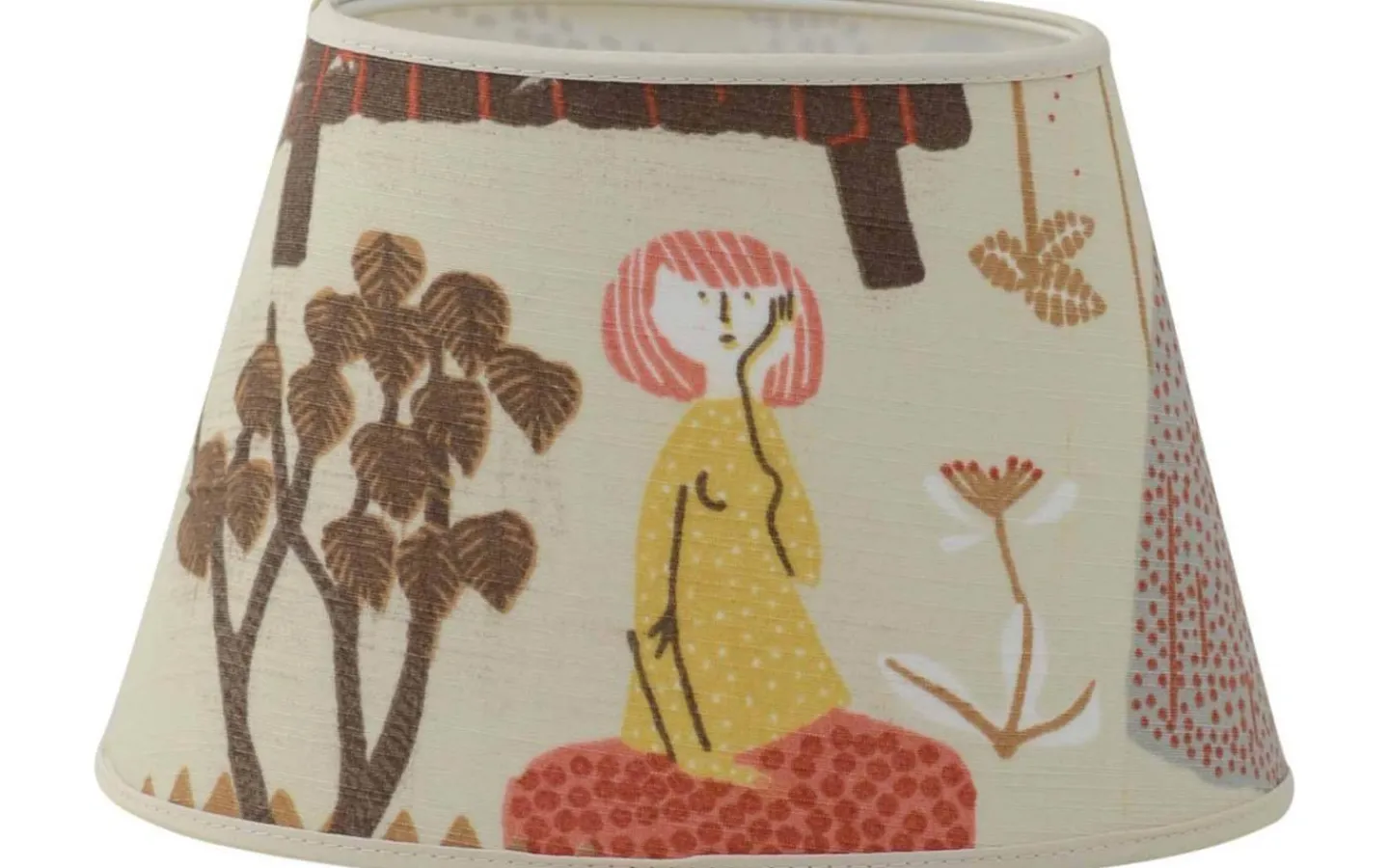 Hallbergs Lustgården Lampskärm Oval 20cm Natur Stig Lindberg* Ovala Lampskärmar|Mönstrade Lampskärmar