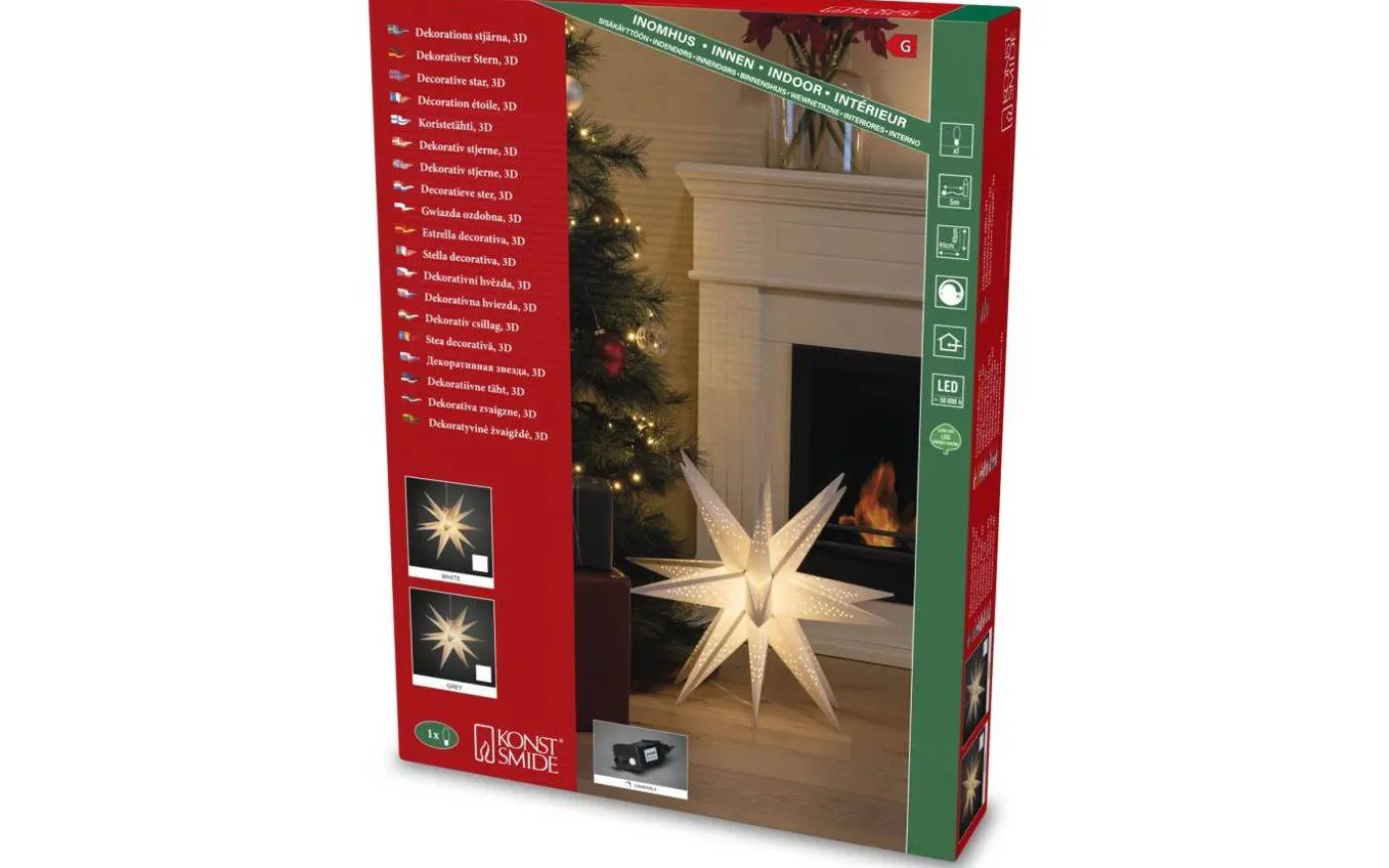 Lynx 3D Julstjärna 60cm Vit