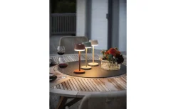 Uppladdningsbara Lampor Utomhus|Uppladdningsbara Lampor Utomhus<Konstsmide Lyon Uppladdningsbar Bordslampa LED CCT+RGB 30cm Gröngrå IP54