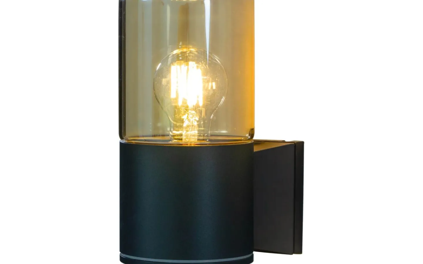 Vägglampor Utomhus<Aneta Lysekil Vägglampa Svart/Amber IP44